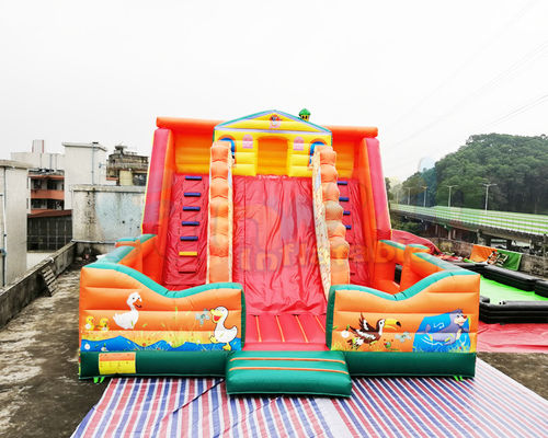 চতুর্ভুজ সেলাই বাণিজ্যিক Inflatable স্লাইড শিশুদের বাউন্স হাউস জাম্পিং ক্যাসেল